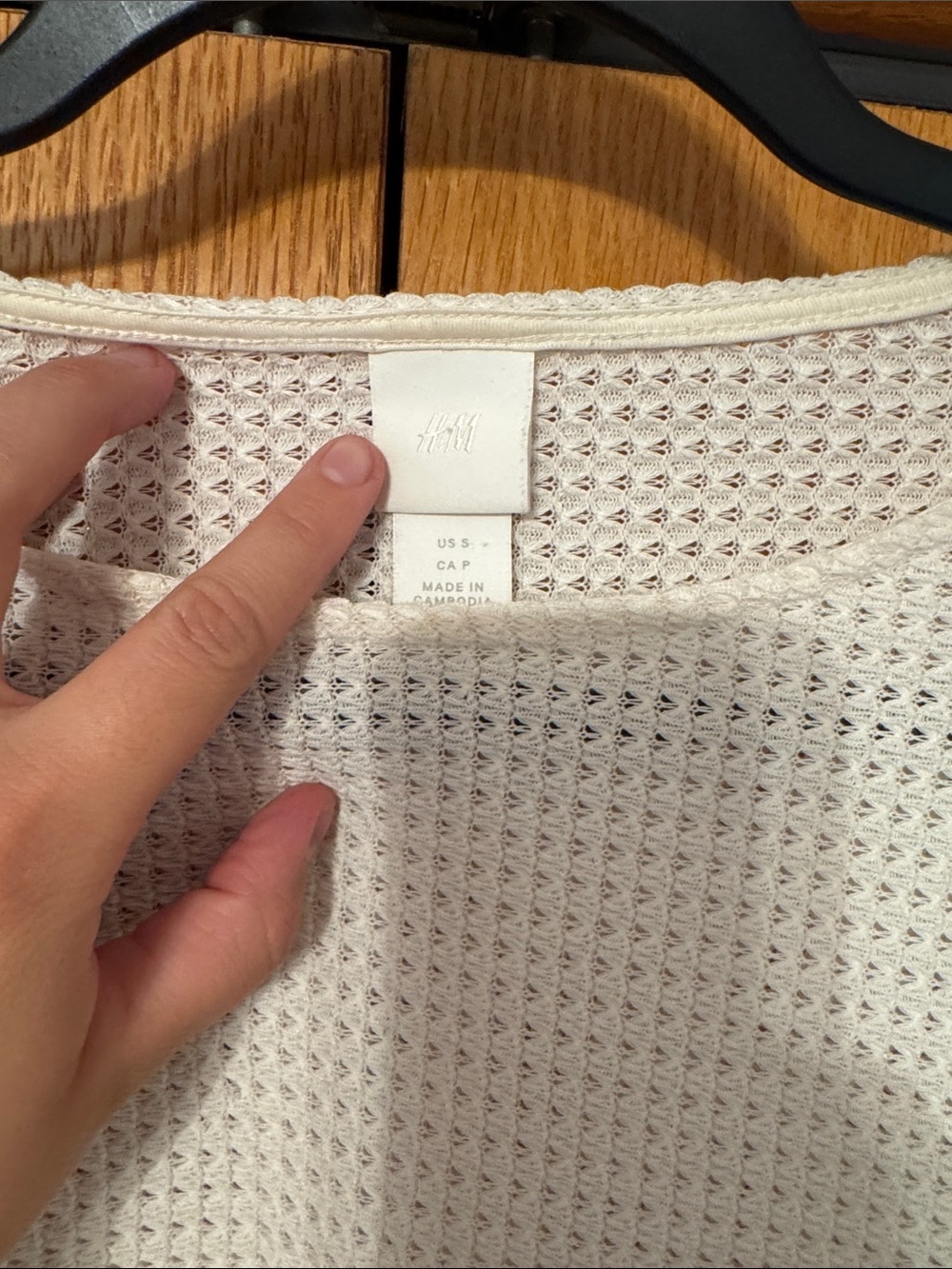 H&M Cream Waffle Knit Long Sleeve Top - Picture 2 of 4